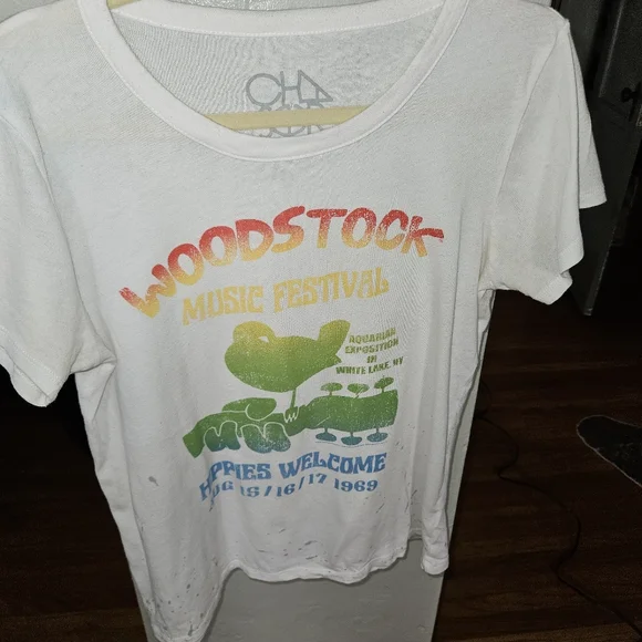 Chaser 1969 Woodstock Music Festival White T-Shirt Size M - Picture 6 of 7
